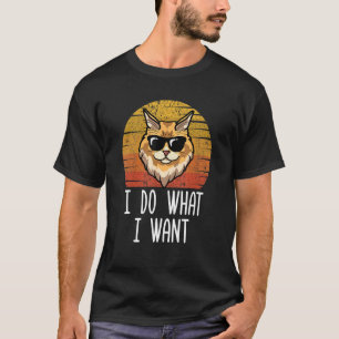 Camiseta Retro Eu Faço O Que Eu Quero Gato De Maine Gato Mã