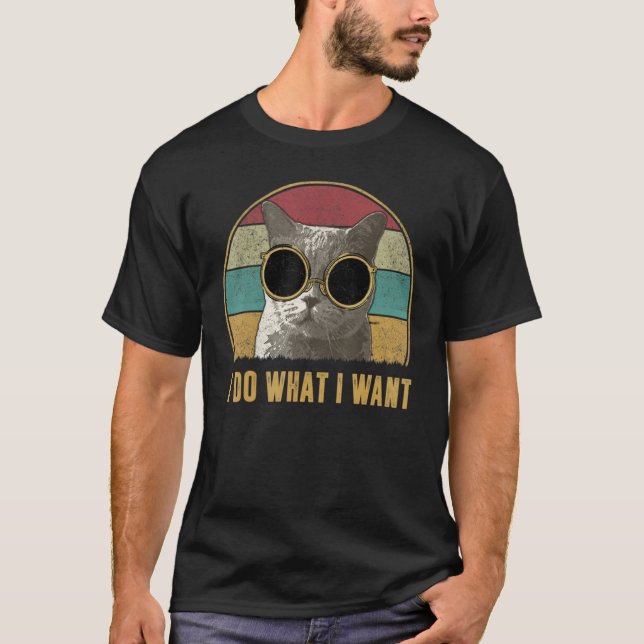 Camiseta Retro eu faço o que eu quero gato  gato  2 (Frente)