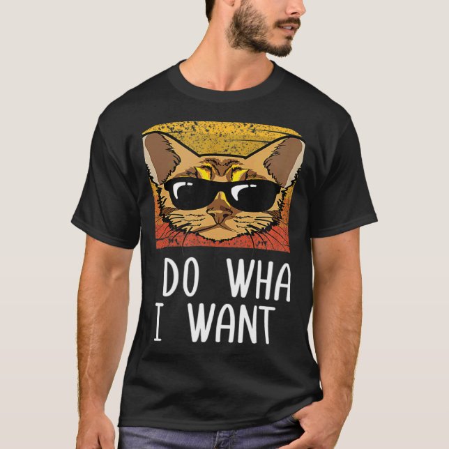 Camiseta Retro Eu Faço O Que Quero Gato Bengal Mãe de Gato (Frente)