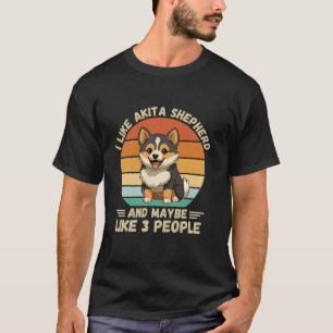 Camiseta Retro Eu Gosto Do Cachorro Akita Shepherd E Talvez