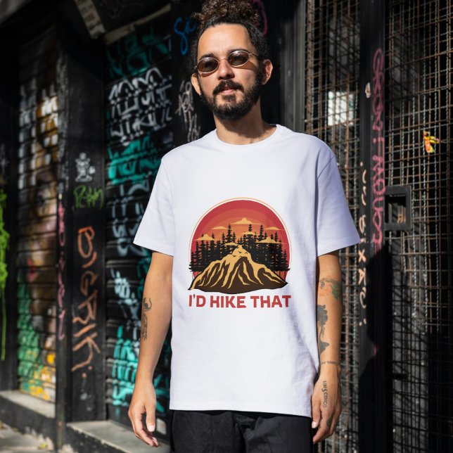 Camiseta Retrô "Eu Ia Agitar Nisso" (Retro "I'd Hike That" Sweatshirt - Mountain & Outdoor Apparel)