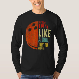 Camiseta Retro Eu Sei Que Eu Toco Como Uma Garota Tentando