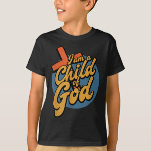 Camiseta Retro Eu Sou Filho De Deus, Cruz De Jesus Amante C