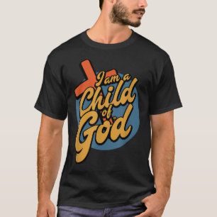 Camiseta Retro Eu Sou Filho de Deus, Jesus Cruz Cristão Ama