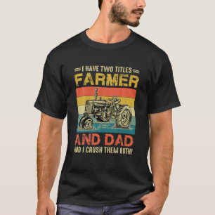 Camiseta Retro Eu Tenho Dois Títulos Farmação E Gordura Pai