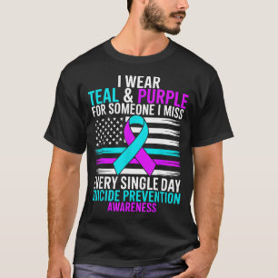 Camiseta Retro Eu Uso Verde Azulado Roxo Para Alguém Preven