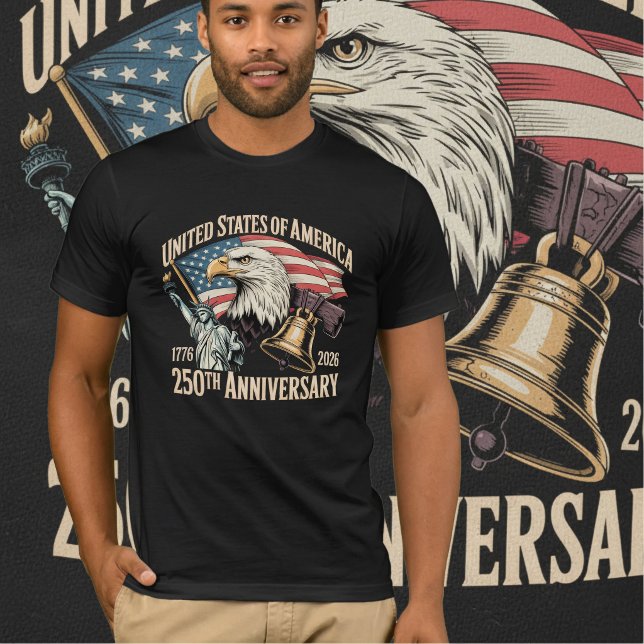 Camiseta Retro EUA 250º Aniversário (Criador carregado)