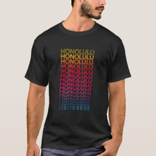 Camiseta Retro Eua Colorful City Nostalgic Honolulu