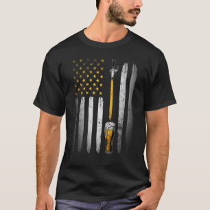 Camiseta Retro Eua Flag American Beer Artesanato Brewer Art