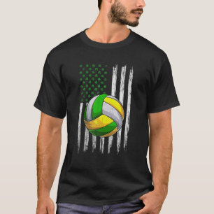 Camiseta Retro EUA Flag Rua Esportiva De Shamrock De Voleib