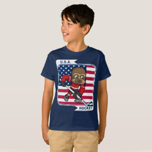 Camiseta Retro EUA Sloth Ice Hockey