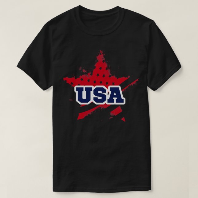 Camiseta Retro EUA Stars and Stripes America (Frente do Design)