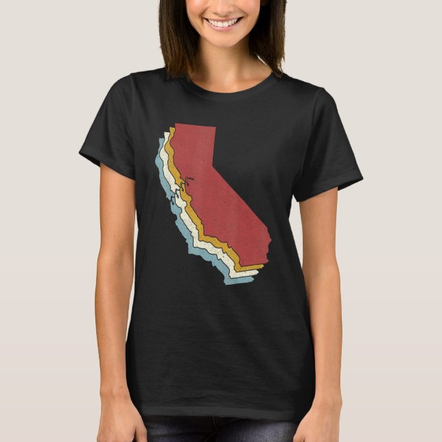 Camiseta Retro EUA State Vintage Map California (Frente)