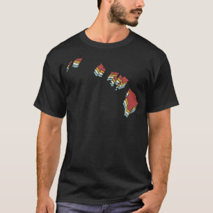 Camiseta Retro EUA State Vintage Map Hawaii