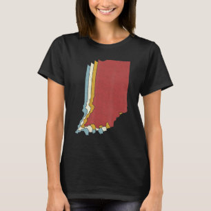 Camiseta Retro EUA State Vintage Map Indiana