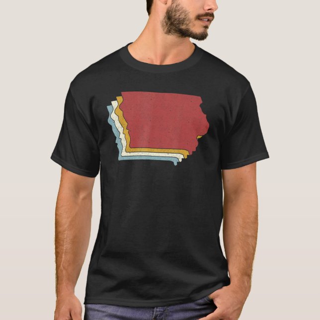 Camiseta Retro EUA State Vintage Map Iowa (Frente)