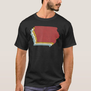 Camiseta Retro EUA State Vintage Map Iowa