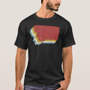 Camiseta Retro EUA State Vintage Map Montana