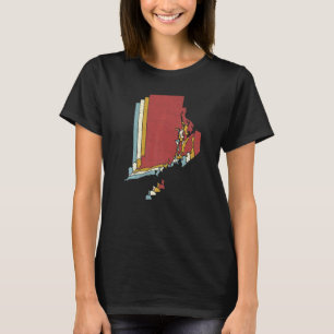Camiseta Retro EUA State Vintage Map Rhode Island