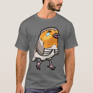 Camiseta Retro europeu Robin Bird Kawaii Emoticon