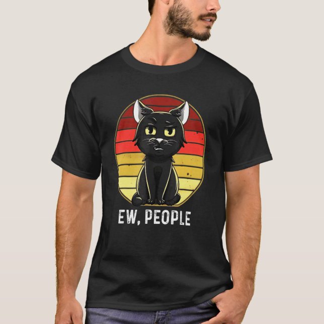 Camiseta Retro Ew Pessoas Gato Preto (Frente)
