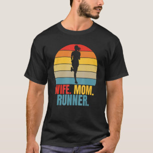 Camiseta Retro Executando Esposa Mãe Runner