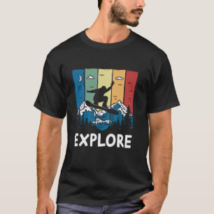 Camiseta Retro Explore Snowboarding Retro Snowboarder Homen