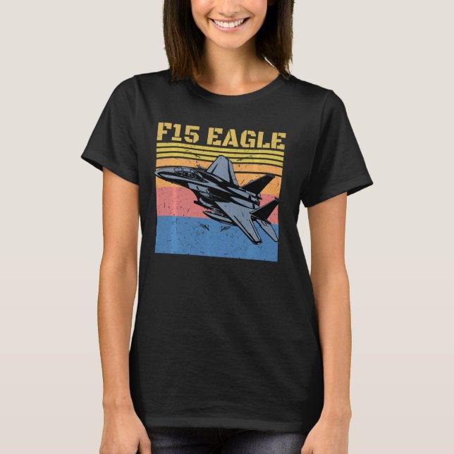 Camiseta Retro F 15 Jato Militar de Águia F15 Jato de Comba (Frente)