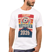 Camiseta Retro Fã de Futebol Verão 2026 Nome Perso