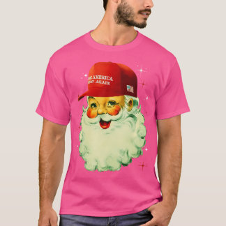 Camiseta Retro Faça Excelente De Natal Novamente Trump Nata