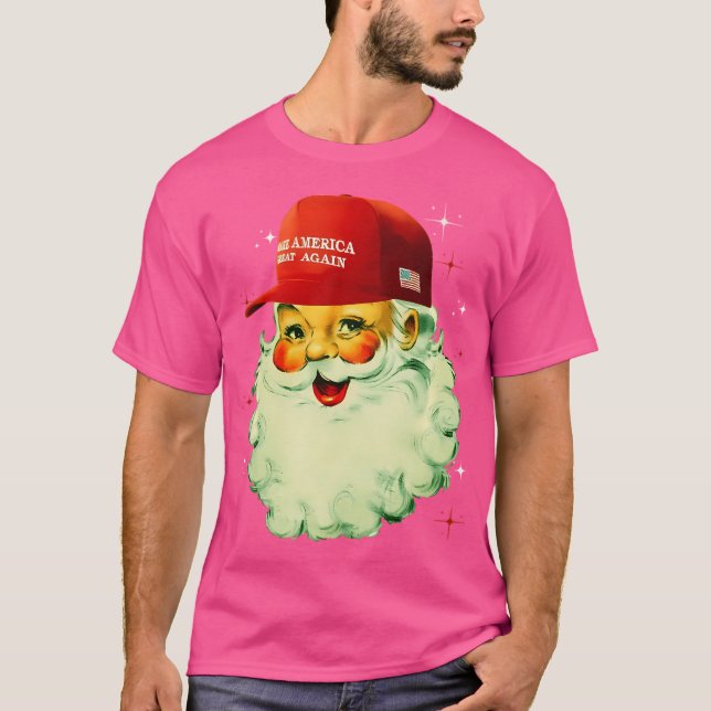 Camiseta Retro Faça Excelente De Natal Novamente Trump Nata (Frente)