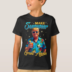 Camiseta Retro Faça Verão Grande Novamente Donald Trump Ver