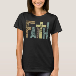 Camiseta Retro Faith, Gráfico da Cruz Cristã