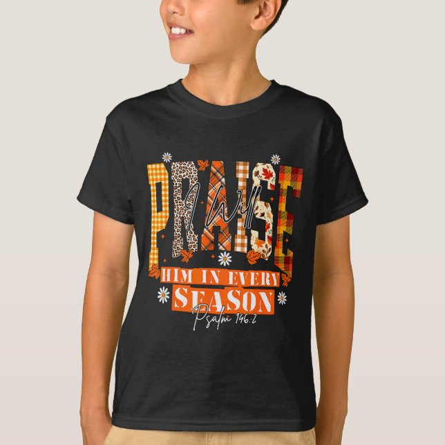 Camiseta Retro Fall For Jesus He Never Leaves Autumn Christ (Frente)