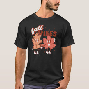 Camiseta Retro Fall Vibes Autumn Deixa Happy Fall Fall Than