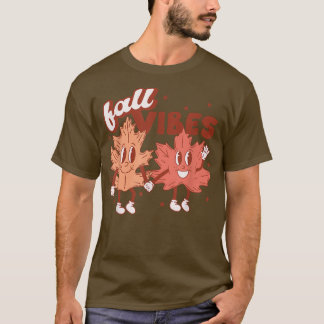 Camiseta Retro Fall Vibes Autumn Deixa Happy Fall Fall Than