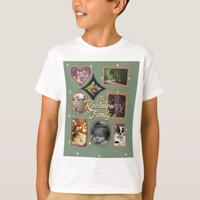 Camiseta Retro Family 8 Photo Collage CUSTOM (Frente)