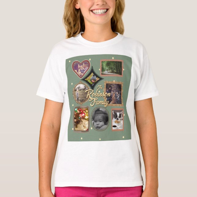 Camiseta Retro Family 8 Photo Collage CUSTOM (Frente)