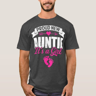 Camiseta Retro Family Proud New Auntie It's A Girl Gender R