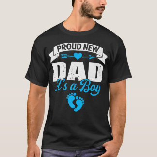 Camiseta Retro Family Proud New Dad It's A Boy Gender Revea