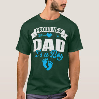 Camiseta Retro Family Proud New Dad Its A Boy Gender Reveal