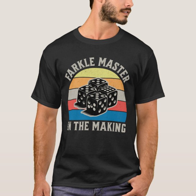 Camiseta Retro Farkle Master No Fazer Do Jogo De Dice (Frente)