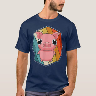 Camiseta Retro Farm Animal Lover Farmer Cute Piglet Pig5148