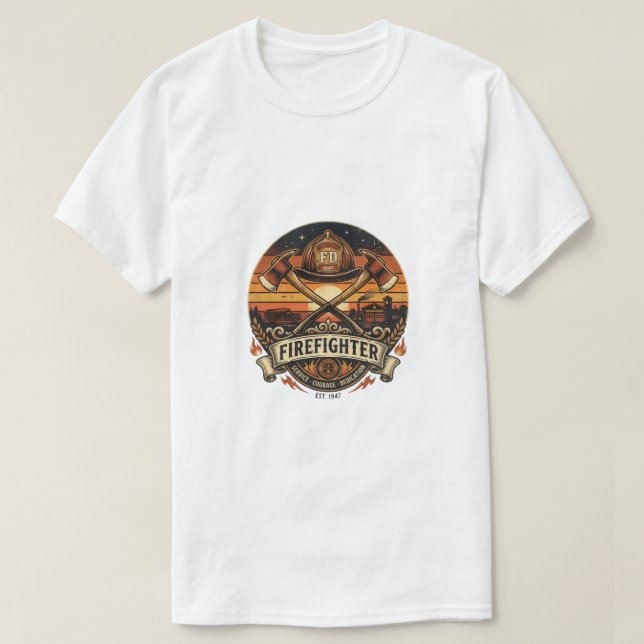 Camiseta Retrô FD Bombeiro 1947 Vintage (Frente do Design)