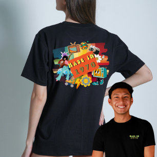 Camiseta Retro "Feito em 1970" 70s - Marco de Aniversário