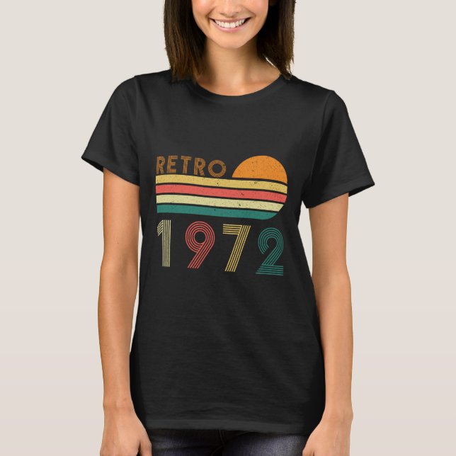 Camiseta Retro Feito Em 1972, Aniversário De 50 Anos (Frente)