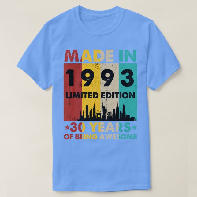 Camiseta Retro feito em 1993 Edição Limitada de 30 Anos de  (Frente do Design)