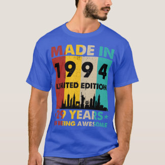 Camiseta Retrô Feito em 1994 Edição Limitada de 29 Anos de 