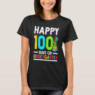 Camiseta Retro Feliz 100º Dia do Kinder Garten Rex 100 Dia