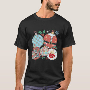 Camiseta Retrô Feliz Natal Groovy Engraçado Papai Noel Xma